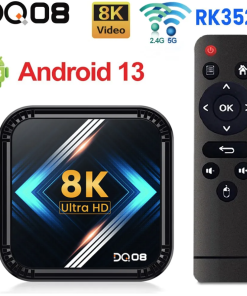 DQ08 RK3528 Smart TV Box Android 13 Quad Core Cortex A53 Support 8K Video 4K HDR10+ Dual Wifi BT Google Voice 2G16G 4G 32G 64G